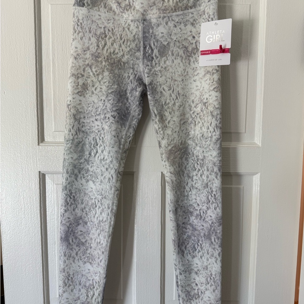 Athleta Girl Gray Patterned Leggings - size 14/XL